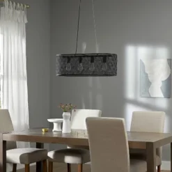 30" 4-Light Gianna Chandelier Black - River Of Goods