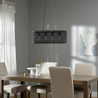 30" 4-Light Gianna Chandelier Black - River Of Goods 1 30" 4-Light Gianna Chandelier Black - River Of Goods