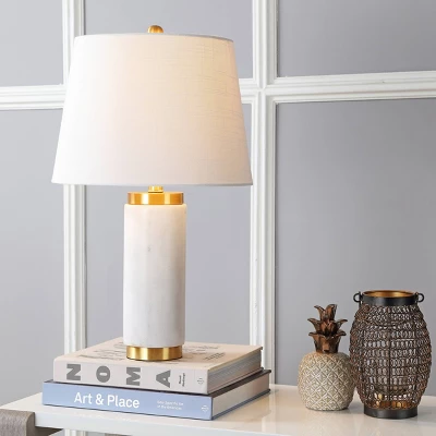 23" Marble Adams Table Lamp (Includes LED Light Bulb) White - JONATHAN Y 1 23" Marble Adams Table Lamp (Includes LED Light Bulb) White - JONATHAN Y