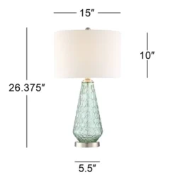360 Lighting Julia 26 3/8" Tall Modern Coastal Table Lamps Set Of 2 Seafoam Green Glass Living Room Bedroom Bedside Nightstand House Off-White Shade 13 360 Lighting Julia 26 3/8" Tall Modern Coastal Table Lamps Set Of 2 Seafoam Green Glass Living Room Bedroom Bedside Nightstand House Off-White Shade -Home Decor Series Store GUEST d4284e90 1077 4b81 bf04 0bf61fecb778