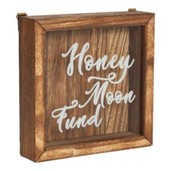 Juvale Wood Cursive Honeymoon Fund Box Wedding Gifts, Wall Mounted Shadow Piggy Bank, Newly Wed Rustic Home Decoration, Vacation Supplies, 7 X 7 In -Home Decor Series Store GUEST d4b53442 86dc 4551 b7cd fb2d6cc2f24a