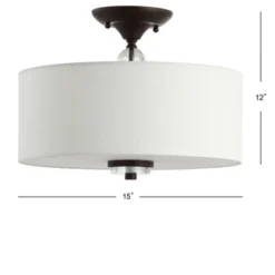 15" Metal/Crystal Marc Semi Flush Mount (Includes Energy Efficient Light Bulb) - JONATHAN Y -Home Decor Series Store GUEST d4c4f939 df67 431e bdb6 c334e2080f72