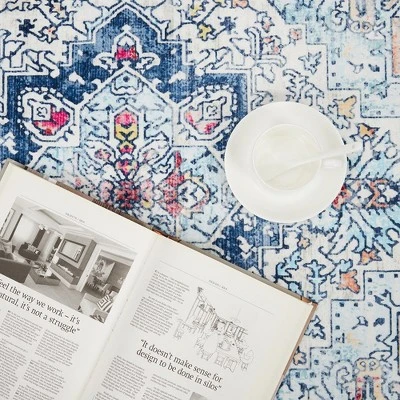 Trinity Washable Vintage Bohemian Floral Print Area Rug 3 Trinity Washable Vintage Bohemian Floral Print Area Rug - Image 3