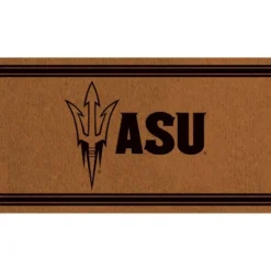 Evergreen Arizona State University Logo Turf Mat, Brown- 28 X 16 Inches Indoor Outdoor Doormat