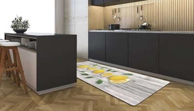J&V TEXTILES 20" X 55" Oversized Cushioned Anti-Fatigue Kitchen Runner Mat (Lemons) 2 J&V TEXTILES 20" X 55" Oversized Cushioned Anti-Fatigue Kitchen Runner Mat (Lemons) - Image 2