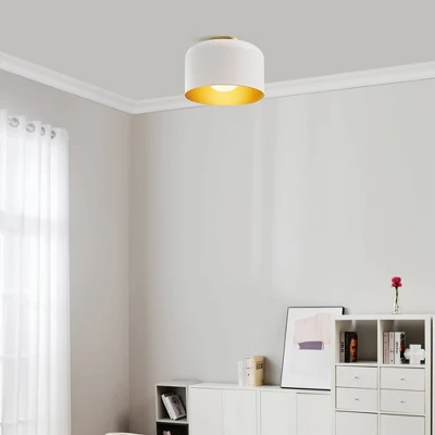 Amy 1-Light Matte White Flush Mount Ceiling Light With Inner Frosted Glass Shade - Globe Electric 1 Amy 1-Light Matte White Flush Mount Ceiling Light With Inner Frosted Glass Shade - Globe Electric