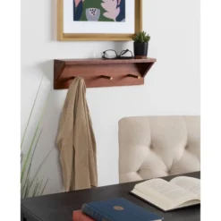18" X 5" Hinter Wood Shelf With Pegs Walnut Brown - Kate & Laurel All Things Decor 9 18" X 5" Hinter Wood Shelf With Pegs Walnut Brown - Kate & Laurel All Things Decor -Home Decor Series Store GUEST d7c6e54f 8ed7 4579 9ffb 76a490f26497