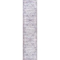 Didim Boho Gray Medallion Washable Area Rug - JONATHAN Y