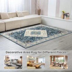 Costway Area Rugs 5'4'' X 6'7''5'4'' X 7'7'' Faux Wool Fabric Doormat Home Carpet Living Room Bedroom 14 Costway Area Rugs 5'4'' X 6'7''5'4'' X 7'7'' Faux Wool Fabric Doormat Home Carpet Living Room Bedroom -Home Decor Series Store GUEST d972e63a 93c9 4e2b a726 e93dd3199dac