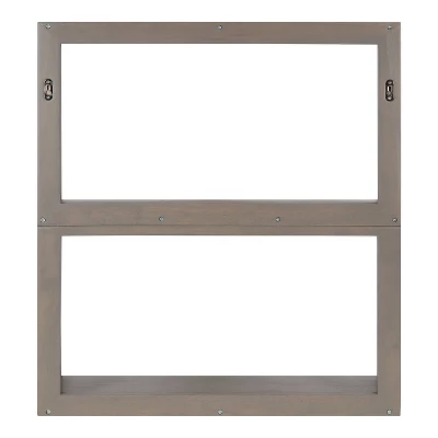 25" X 28" Raines Wood Decorative Wall Shelf Gray - Kate & Laurel All Things Decor 2 25" X 28" Raines Wood Decorative Wall Shelf Gray - Kate & Laurel All Things Decor - Image 2