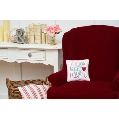C&F Home 10" X 10" You Hold The Key To My Heart Embroidered Valentine's Day Throw Pillow 1 C&F Home 10" X 10" You Hold The Key To My Heart Embroidered Valentine's Day Throw Pillow