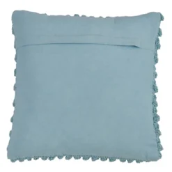 20"x20" Oversize Down Filled Crochet Pom-Pom Square Throw Pillow - Saro Lifestyle