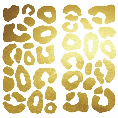 Foil Leopard Spot Peel And Stick Wall Decal Gold - RoomMates 2 Foil Leopard Spot Peel And Stick Wall Decal Gold - RoomMates - Image 2
