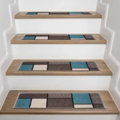 World Rug Gallery Contemporary Modern Boxes Non-Slip Stair Treads -Home Decor Series Store GUEST df344c99 36c8 479e beda 91454545ea2e