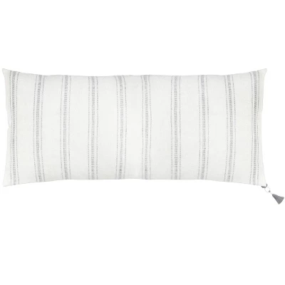 White With Grey Stripes Down Alternative So Soft Linen Pillow 3 White With Grey Stripes Down Alternative So Soft Linen Pillow - Image 3