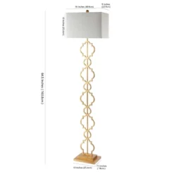 64.5" Iron Selina Ogee Trellis Modern Floor Lamp (Includes LED Light Bulb) Gold - Jonathan Y -Home Decor Series Store GUEST e251ec72 3400 4d0e a384 ae7c4bc4af73