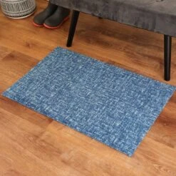 2'x3' ColorStar Static Door Mat Blue - Bungalow Flooring