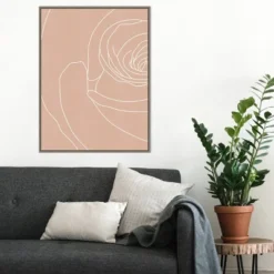 22" X 30" Blush Flowers III By Sarah Leonard Framed Canvas Wall Art Gray Wash - Amanti Art -Home Decor Series Store GUEST e4acf1bc 61aa 4e2a 843b 42a6df880b8a
