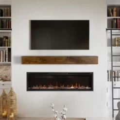 Modern Ember Boone Wood Fireplace Mantel Shelf With Tall Boxed Design -Home Decor Series Store GUEST e531ecbf 8853 47f5 97a2 926341b60985