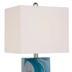 360 Lighting Connie Modern Table Lamps 25" High Set Of 2 Blue Faux Marble With USB Charging Ports LED White Shade For Bedroom Living Room House Desk 12 360 Lighting Connie Modern Table Lamps 25" High Set Of 2 Blue Faux Marble With USB Charging Ports LED White Shade For Bedroom Living Room House Desk -Home Decor Series Store GUEST e55880b0 6b81 410b ac54 2e737bd6f89a