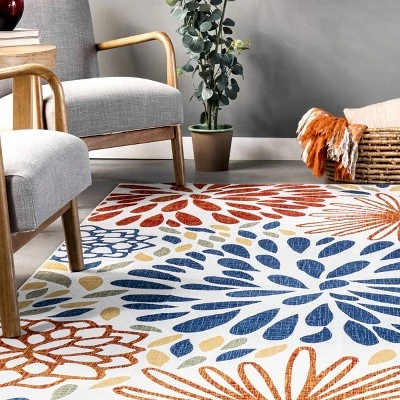 NuLOOM McEwen Bohemian Floral Machine Washable Area Rug 7 NuLOOM McEwen Bohemian Floral Machine Washable Area Rug - Image 7