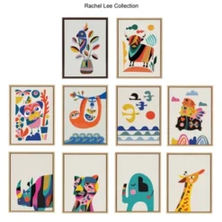 18" X 24" Sylvie Mid Century Modern Baby Elephant Framed Canvas Wall Art By Rachel Lee Natural - Kate And Laurel -Home Decor Series Store GUEST e737fe2b cd50 450d b40c e7ea2b9d5f76 2