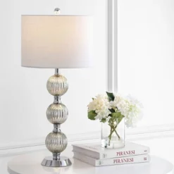 30.5" Glass/Metal Silvered Orbs Table Lamp (Includes LED Light Bulb) - Jonathan Y