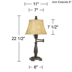 Regency Hill Traditional Accent Table Lamp Swing Arm 22.5" High Bronze Metal Faux Leather Bell Leather Shade For Living Room Family Bedroom 11 Regency Hill Traditional Accent Table Lamp Swing Arm 22.5" High Bronze Metal Faux Leather Bell Leather Shade For Living Room Family Bedroom -Home Decor Series Store GUEST eaea7a31 2dac 4ff0 8b47 6d70aa2baf04