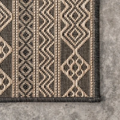 Devon Geometric Striped Indoor And Outdoor Area Rug - NuLOOM 5 Devon Geometric Striped Indoor And Outdoor Area Rug - NuLOOM - Image 5