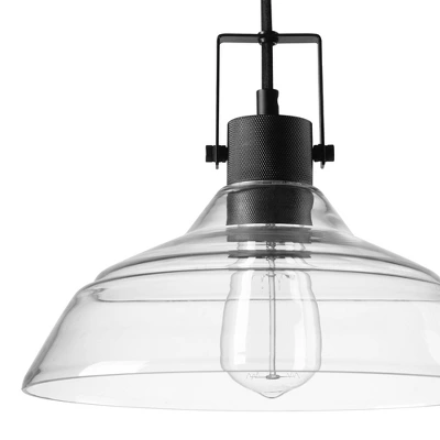 Sutton 1-Light Matte Black Plug-In Or Hardwire Pendant Light With Clear Glass Shade - Globe Electric 1 Sutton 1-Light Matte Black Plug-In Or Hardwire Pendant Light With Clear Glass Shade - Globe Electric