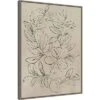22" X 30" Outlined Leaves I By Asia Jensen Framed Canvas Wall Art Gray Wash - Amanti Art