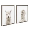 2pc Sylvie Alpaca Front And Back Framed Canvas Wall Art By Amy Peterson Gray - Kate And Laurel