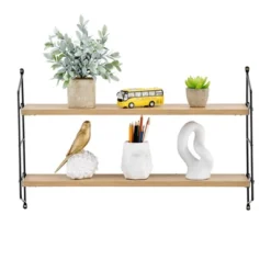 24.5" X 15.75" Severini Floating Bracket 2 Tier Wall Shelf - Danya B. -Home Decor Series Store GUEST ed2ba807 4125 4df3 aaa8 f062e9e85b6d