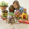HearthSong Fairy Village Set With Five Decorative Resin Houses And 10 Nature-Themed Fairies