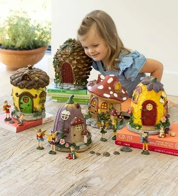 HearthSong Fairy Village Set With Five Decorative Resin Houses And 10 Nature-Themed Fairies 1 HearthSong Fairy Village Set With Five Decorative Resin Houses And 10 Nature-Themed Fairies