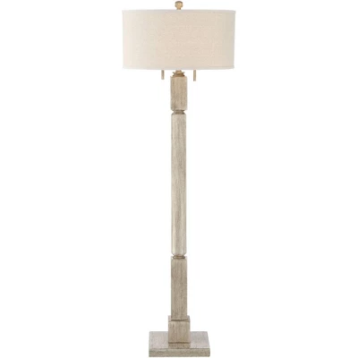 Barnes And Ivy Baluster Country Cottage Floor Lamp 63 1/2" Tall Pickled Wood Oatmeal Linen Drum Shade For Living Room Reading Bedroom Office House 6 Barnes And Ivy Baluster Country Cottage Floor Lamp 63 1/2" Tall Pickled Wood Oatmeal Linen Drum Shade For Living Room Reading Bedroom Office House - Image 6