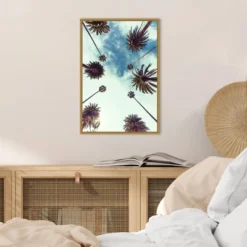 16" X 23" Palm Sky 2 By Design Fabrikken Framed Canvas Wall Art - Amanti Art -Home Decor Series Store GUEST ed944ce2 3a8b 4393 88dc a6da5303e526