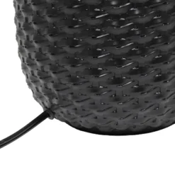 20.4" Traditional Ceramic Purled Texture Bedside Table Desk Lamp With White Fabric Drum Shade Black - Simple Designs -Home Decor Series Store GUEST edf96850 83d3 4d16 a599 b5627ef7d630