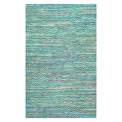 Hand Woven Chevron Eli Green Rug - NuLOOM 10 Hand Woven Chevron Eli Green Rug - NuLOOM - Image 10