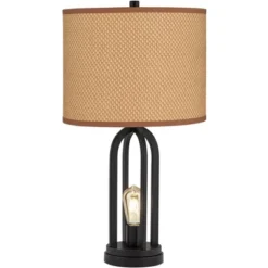 360 Lighting Marcel Industrial Table Lamps 24 1/4" High Set Of 2 Black Metal With USB Port LED Nightlight Peanut Shade For Bedroom Living Room Desk 9 360 Lighting Marcel Industrial Table Lamps 24 1/4" High Set Of 2 Black Metal With USB Port LED Nightlight Peanut Shade For Bedroom Living Room Desk -Home Decor Series Store GUEST efab8c84 67d6 4576 b684 c2dd32e1294a