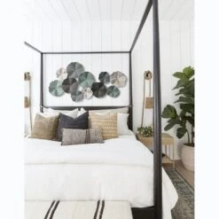 LuxenHome 48-Inch Multi-Color Metal Flowers Modern Wall Decor -Home Decor Series Store GUEST f0728134 3f1d 4332 ba5b 0cb515a7ed07