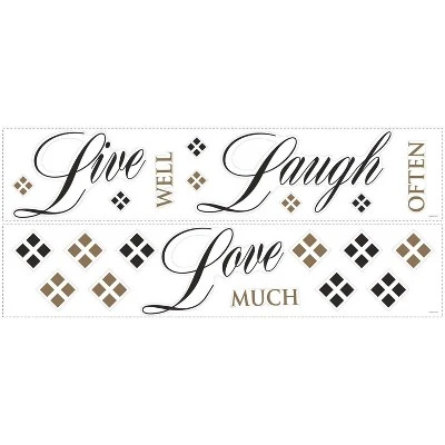 Live Love Laugh Peel And Stick Wall Decal Black/Brown - RoomMates 2 Live Love Laugh Peel And Stick Wall Decal Black/Brown - RoomMates - Image 2