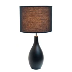 18.11" Traditional Standard Ceramic Dewdrop Table Desk Lamp With Matching Fabric Shade Black - Creekwood Home 12 18.11" Traditional Standard Ceramic Dewdrop Table Desk Lamp With Matching Fabric Shade Black - Creekwood Home -Home Decor Series Store GUEST f1934d66 0385 4a70 abe3 85f53ecea216