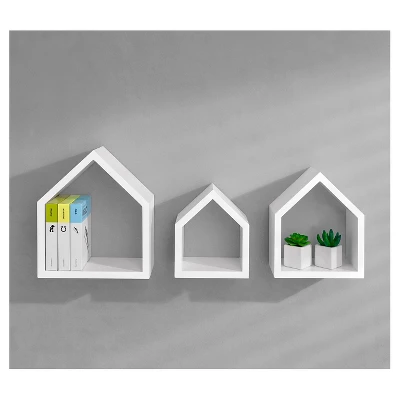 3pc Dolle Lodge Set Floating Wall Shelves - White 1 3pc Dolle Lodge Set Floating Wall Shelves - White