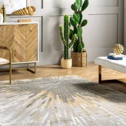 6'7"x9' Amaya Abstract Area Rug Gold - NuLOOM -Home Decor Series Store GUEST f1cb28da e443 4f95 ac2d ae78e9f25e81