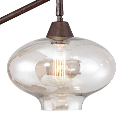 Franklin Iron Works Calyx Modern Industrial Desk Lamp 29" Tall Bronze Brown Cognac Glass Dome Shade For Bedroom Living Room Bedside Nightstand Office 2 Franklin Iron Works Calyx Modern Industrial Desk Lamp 29" Tall Bronze Brown Cognac Glass Dome Shade For Bedroom Living Room Bedside Nightstand Office - Image 2