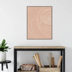 22" X 30" Blush Flowers III By Sarah Leonard Framed Canvas Wall Art Gray Wash - Amanti Art -Home Decor Series Store GUEST f610be62 e6e2 4766 a015 139c00107c18