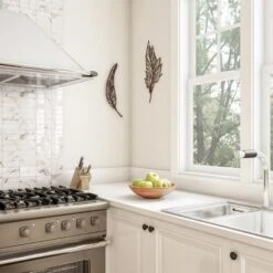 Wall Decor-Set Of Two Metal Feather Hanging Wall Art Laser Cut Contemporary Nature Sculpture For Living Room, Bedroom, Kitchen By Hastings Home -Home Decor Series Store GUEST f6a14975 fb6e 4283 96c7 3c4c0e945b4f