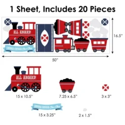Big Dot Of Happiness Railroad Party Crossing - Peel And Stick Train Nursery And Kids Room Vinyl Wall Art Stickers - Wall Decals - Set Of 20 -Home Decor Series Store GUEST f6f8a587 6600 4190 90f5 ecd57fb6ebc3