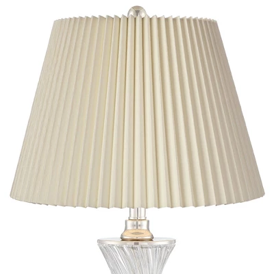 Regency Hill Luca Modern Table Lamps 25 1/2" High Set Of 2 Twisted Glass With USB Charging Port Ivory Pleat Drum Shade For Bedroom Living Room Desk 1 Regency Hill Luca Modern Table Lamps 25 1/2" High Set Of 2 Twisted Glass With USB Charging Port Ivory Pleat Drum Shade For Bedroom Living Room Desk